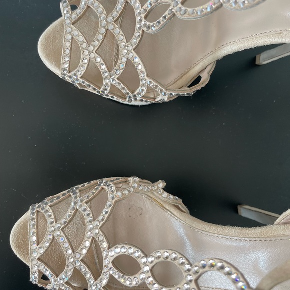 Sergio Rossi Suede and Crystal T Strap Heels Size 39 - Picture 9 of 11